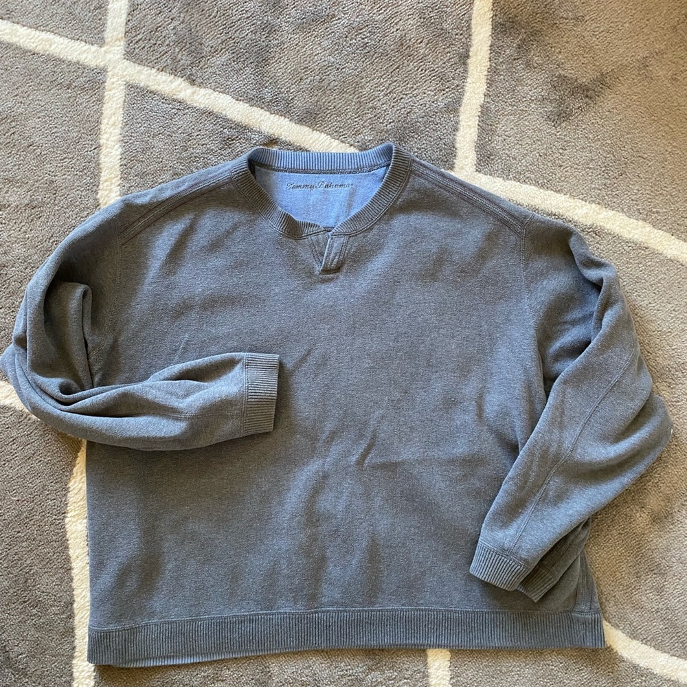 Tommy Bahama men’s reversible pullover sweater blue gray L -XL